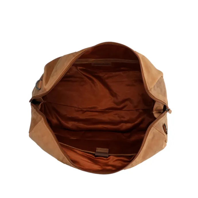Travelbags The Base Leather Weekender cognac