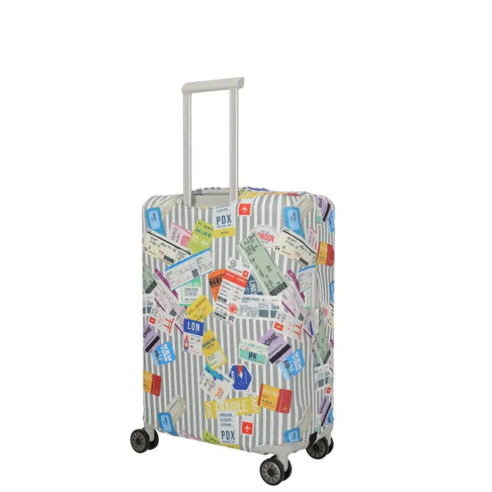 Travelite Accessoires Kofferhoes M tickets on blue/white