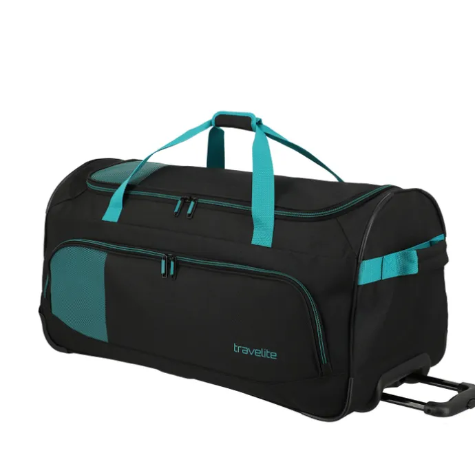 Travelite Basics Fresh Wheeled Duffle black/petrol