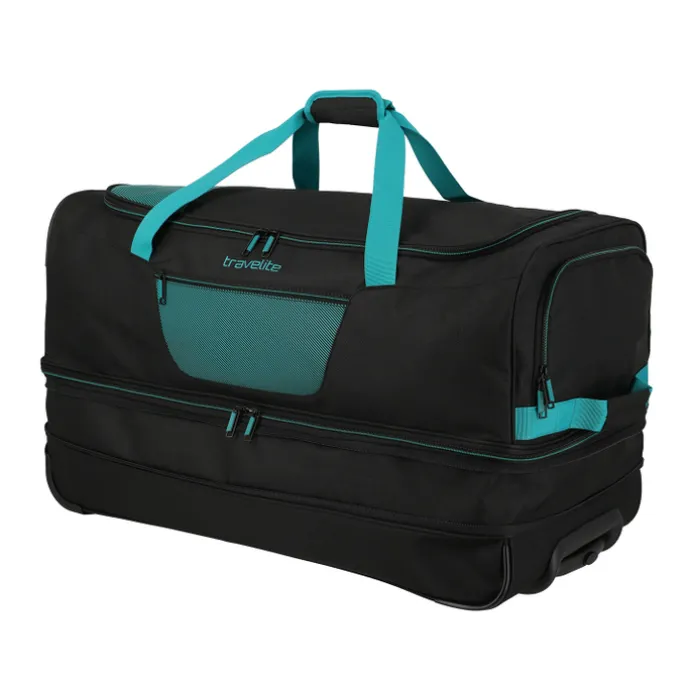 Travelite Basics Wheeled Duffle 70cm Expandable black/petrol