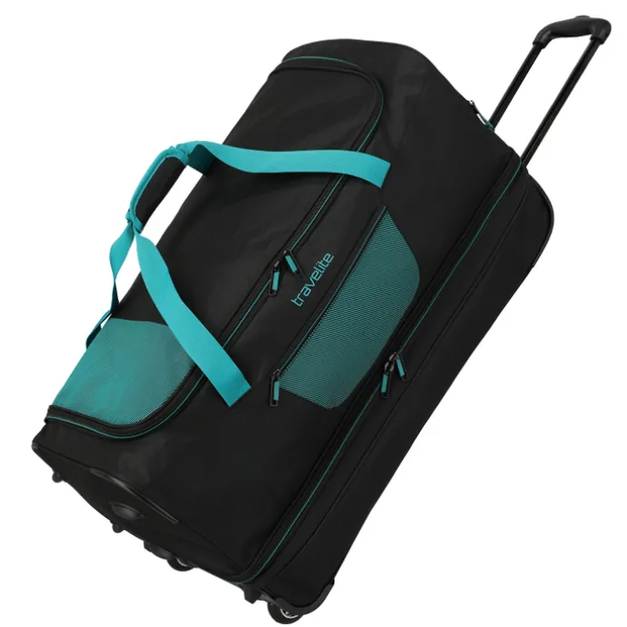 Travelite Basics Wheeled Duffle 70cm Expandable black/petrol