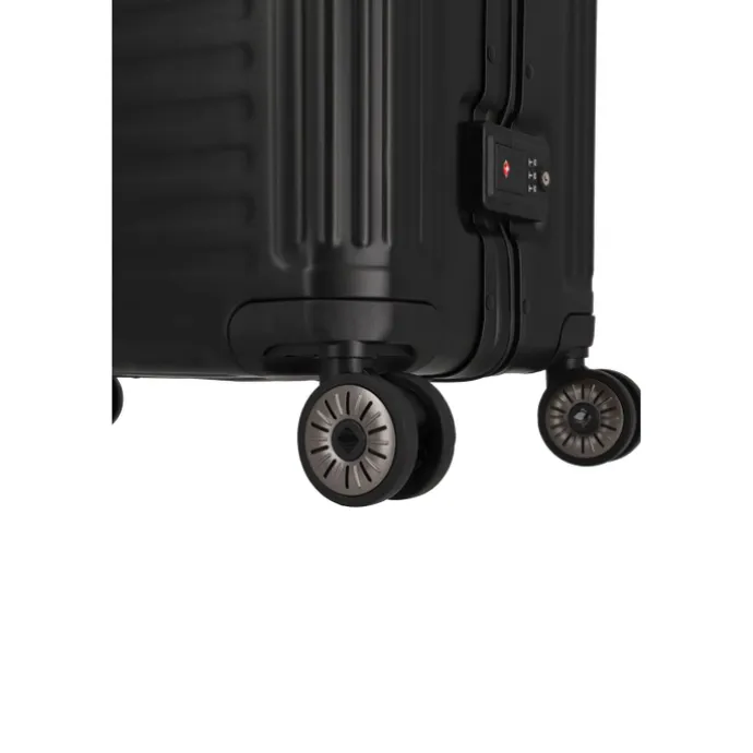 Travelite Next 2.0 Aluminium 4 Wiel Trolley S with Frontpocket black matt