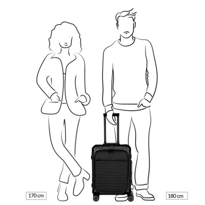 Travelite Next 2.0 Aluminium 4 Wiel Trolley S with Frontpocket silver