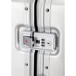 Travelite Next 2.0 Aluminium 4 Wiel Trolley S with Frontpocket silver