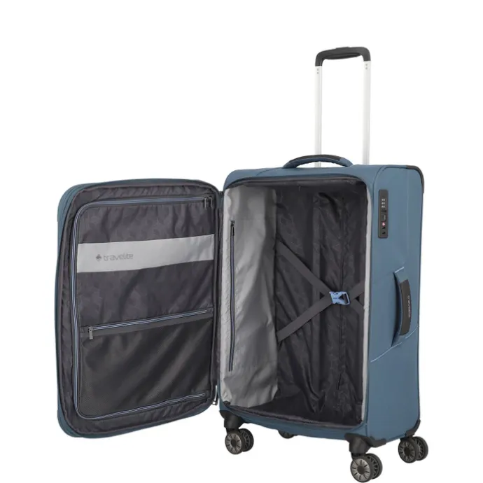 Travelite Skaii 4 Wheel Trolley M Expandable blue