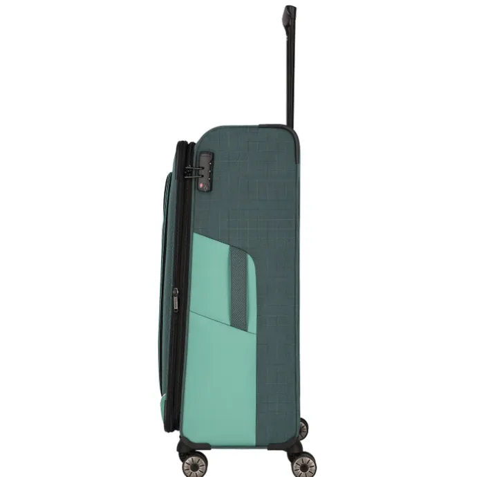 Travelite Viia 4 Wheel Trolley L Expandable green