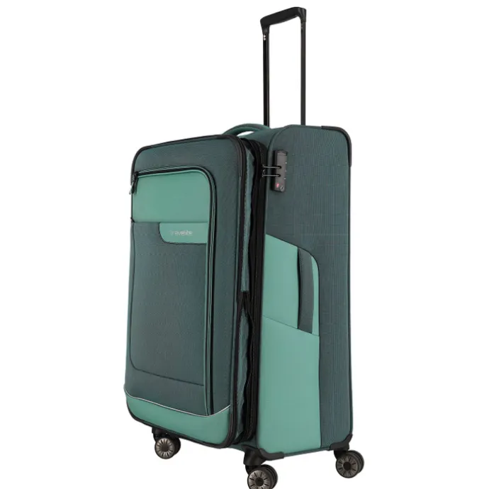 Travelite Viia 4 Wheel Trolley L Expandable green