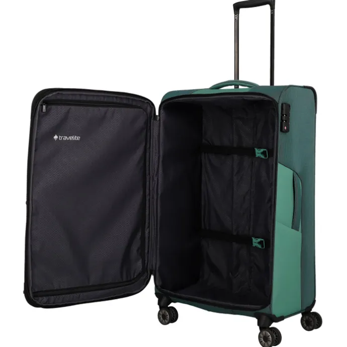 Travelite Viia 4 Wheel Trolley L Expandable green
