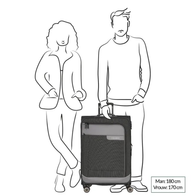 Travelite Viia 4 Wheel Trolley L Expandable rose