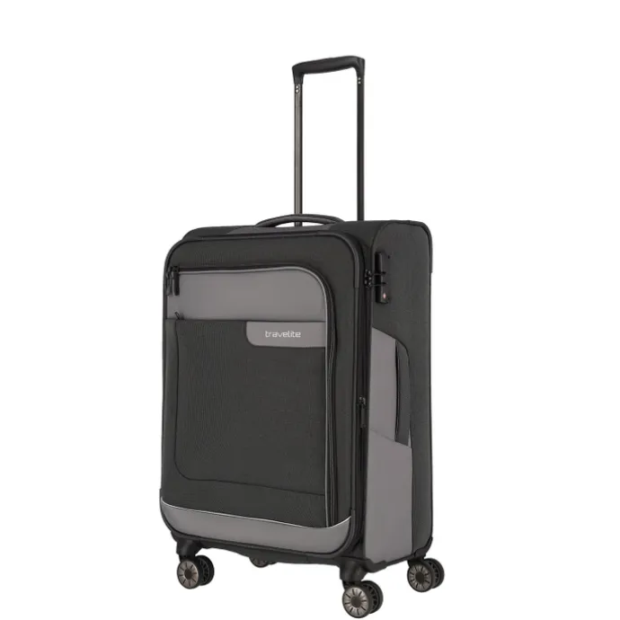 Travelite Viia 4 Wheel Trolley M Expandable anthracite