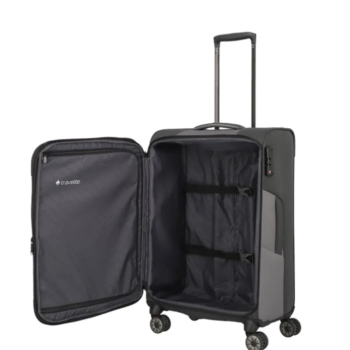 Travelite Viia 4 Wheel Trolley M Expandable anthracite
