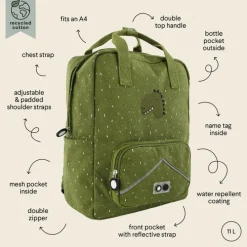 Trixie Mr. Dino Large Backpack green