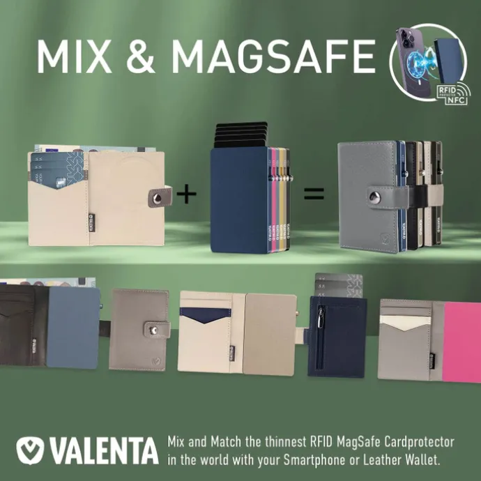 Valenta Card Wallet Leather MagSafe Luxe off white