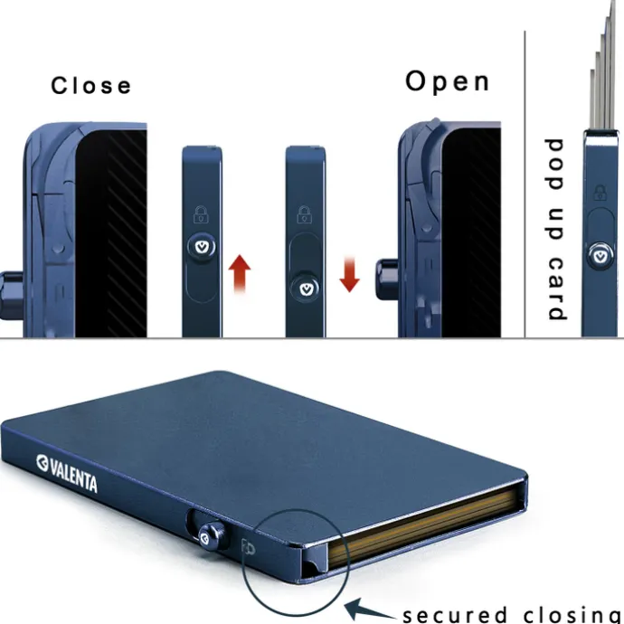 Valenta Cardprotector Aluminium Magsafe blue titanium