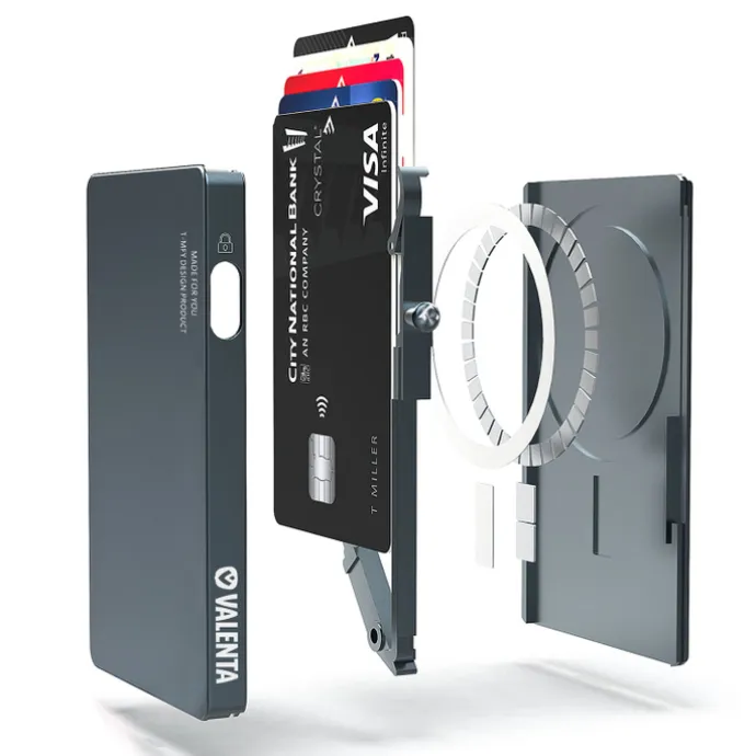 Valenta Cardprotector Aluminium Magsafe with Money Clip grey