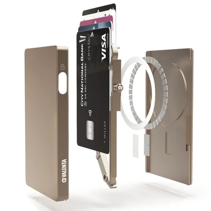 Valenta Cardprotector Aluminium Magsafe natural titanium